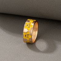 Fashion Irregular Geometric Drip Finger Ring Simple Alloy Yellow Smiley sku image 1