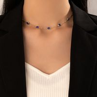 Nueva Joyería De Moda Simple Collar De Una Sola Capa De Aleación De Diamantes De Imitación Verde sku image 9