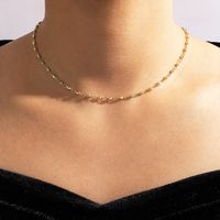 Mode Einfache Nepal Retro Aloofness Perle Halskette Einzigen Schicht Legierung main image 3