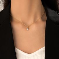 Simple Transparent Invisible Fish Line Zircon Necklace Diamond-studded Clavicle Chain Female sku image 26