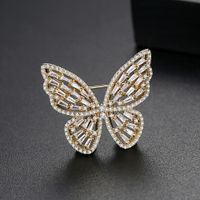 Womens Butterfly Copper Inlay Zircon Brooches Nhtm145885 sku image 6