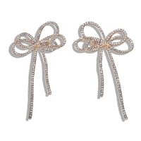 Alloy Diamond Bow Earrings Korean New Fashion Earrings Simple Wild Earrings sku image 11