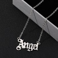 Fashion Simple Wind Letter Angel Necklace Popular Personality Angel Clavicle Chain sku image 2