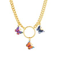 Fashion Butterfly Copper Inlay Zircon Necklace 1 Piece sku image 17