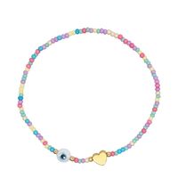 Original Boho Ethnic Wind Quartet Love Alphabet Rainbow Glass Beads Bracelet Wholesale Nihaojewelry sku image 3
