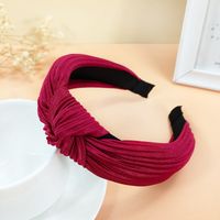 Korean New Candy-colored Pleated Knotted Headband Solid Color Fabric Headband Wave Hair Accessories Ladies Wholesale Nihaojewelry sku image 11