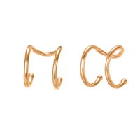 Stainless Steel Double-layer Unisex Simple Fashion Gold-plated Non-pierced Earrings sku image 3