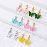 New Fashion Simple Cute Candy Color Butterfly Earrings Wholesale Nihaojewelry sku image 2