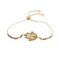 Fashion Jewelry Copper Micro Inlay Zirconium Maple Leaf Adjustable Bracelet Wholesale Nihaojewelry sku image 2