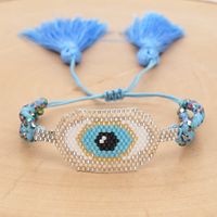 Fashion Ethnic Style Antique Rice Beads Hand-woven Demon Eye Bracelet For Women sku image 8