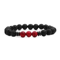 Pulsera De Piedra Volcánica Turquesa Roja De Ojo De Tigre De 8 Mm sku image 1