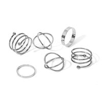 Simple Geometic Alloy Ring 7 Pieces Set sku image 8