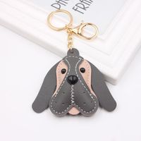 Foreign Trade Cross-border British Beagle Dog Animal Bag Pu Accessories Small Pendant Long Ear Puppy Leather Keychain sku image 8