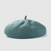 Autumn And Winter New Woolen Beret Fashion Pure Color Breathable Warm Knitted Hat Winter Woolen Hat Beret Hat sku image 6