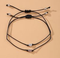 New Women's Jewelry Simple Couple Girlfriends Heart-shaped Eight-character Bracelet Two-piece Black And White sku image 1