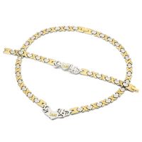 Fashion Letter Three-color Heart Necklace Bracelet Set Wholesale sku image 1