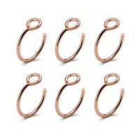 New Personality Closed Mouth Ring Nose Ring Creative Punk Gold And Black Ring 6 Packs sku image 3
