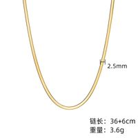 Flat Snake Bone Titanium Steel Clavicle Chain Trendy Blade Necklace sku image 2