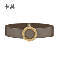 Cowhide Elastic Wide Women's Decorative Corset Belt Fashion sku image 4