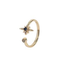 Simple Constellation Shape Copper Plated 14k Real Gold Open Ring sku image 1