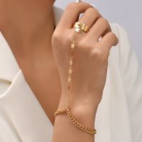 Fashion Geometric Alloy Sequin Chain Ring Hoop Bracelet sku image 20