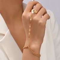 Fashion Geometric Alloy Sequin Chain Ring Hoop Bracelet sku image 18