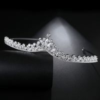 Defending Hair Hoop Hairpin Copper Inlaid 3a Zircon Inlaid Fashion Crown Shaped Ladies Hair Accessories sku image 2