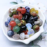 Crystal Agate Semi-precious Stones 2cm Mini Mushroom Decoration Landscaping Diy Accessories Wholesale sku image 1
