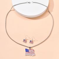 Fashion Suit Jewelry Creative Earrings Independence Day Flag Necklace Women main image 3