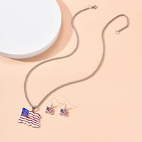 Fashion Suit Jewelry Creative Earrings Independence Day Flag Necklace Women main image 4