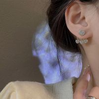 Fashion Heart Shape Diamond Tassel Alloy Rhinestone Earrings main image 2