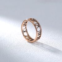 Fashion New Creative Jewelry Geometric Gold Roman Number Stainless Steel Ring main image 3