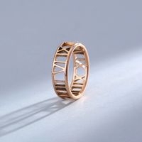 Fashion New Creative Jewelry Geometric Gold Roman Number Stainless Steel Ring main image 4