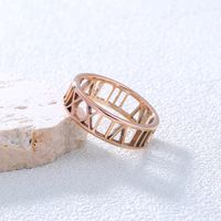 Fashion New Creative Jewelry Geometric Gold Roman Number Stainless Steel Ring main image 6