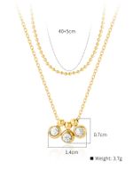 2022 New Fashion 18k Gold Plating Zircon Beads Double Stainless Steel Necklace main image 2