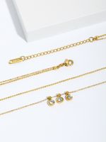 2022 New Fashion 18k Gold Plating Zircon Beads Double Stainless Steel Necklace sku image 1