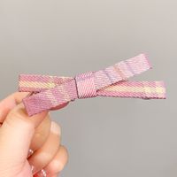 Fashion Plaid Bow Cross Shaped Side Clip Hairpin Hair Accessories sku image 1