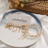 Kreative Elegante Perle Intarsien Schmetterling Schlange Anhänger Ohrringe 5-teiliges Set main image 3