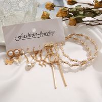Kreative Elegante Perle Intarsien Schmetterling Schlange Anhänger Ohrringe 5-teiliges Set main image 2