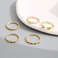 Simple Creative Women's Diamond Inlaid Butterfly Metal Knuckle Ring Set 5 Pieces main image 4