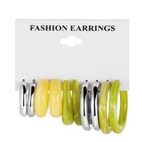 Vintage Simple Women's Solid Color Acetate Type C  Earrings Set 5-piece main image 1