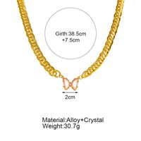 Elegante Gold-überzogene Perle Perlen Schlüsselbein Kette Schmetterling Anhänger Halskette main image 5