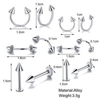 Stainless Steel Nose Stud Curved C-shape Nose Ring 12 Mixed Set main image 5