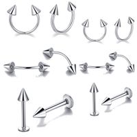 Stainless Steel Nose Stud Curved C-shape Nose Ring 12 Mixed Set main image 1