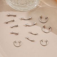 Stainless Steel Nose Stud Curved C-shape Nose Ring 12 Mixed Set main image 4