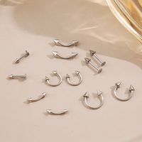 Stainless Steel Nose Stud Curved C-shape Nose Ring 12 Mixed Set main image 2