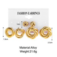 Creative New Geometry Twisted Metal Circle Earrings Set 3 Pieces main image 4