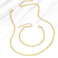2022 New Fashion Simple Hip Hop Clavicle Chain Female Copper Necklace Bracelet main image 1