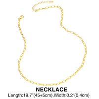 2022 New Fashion Simple Hip Hop Clavicle Chain Female Copper Necklace Bracelet main image 4