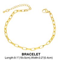 2022 New Fashion Simple Hip Hop Clavicle Chain Female Copper Necklace Bracelet sku image 1